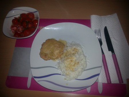 Schweinssteak mit Reis